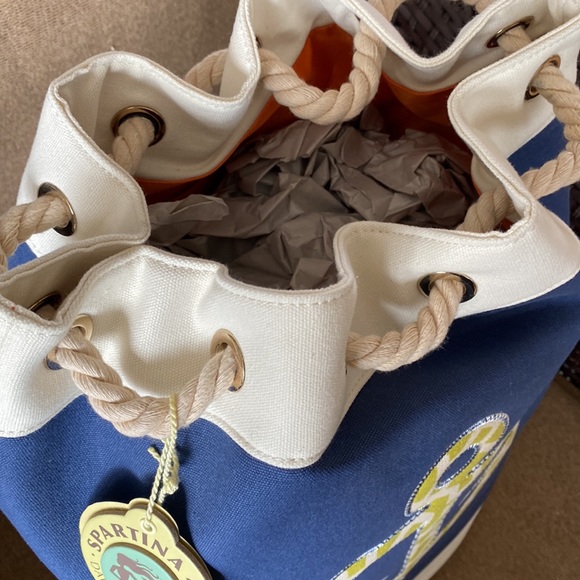 Spartina 449 Heyward Drawstring Beach Bag with anchor - Picture 4 of 8